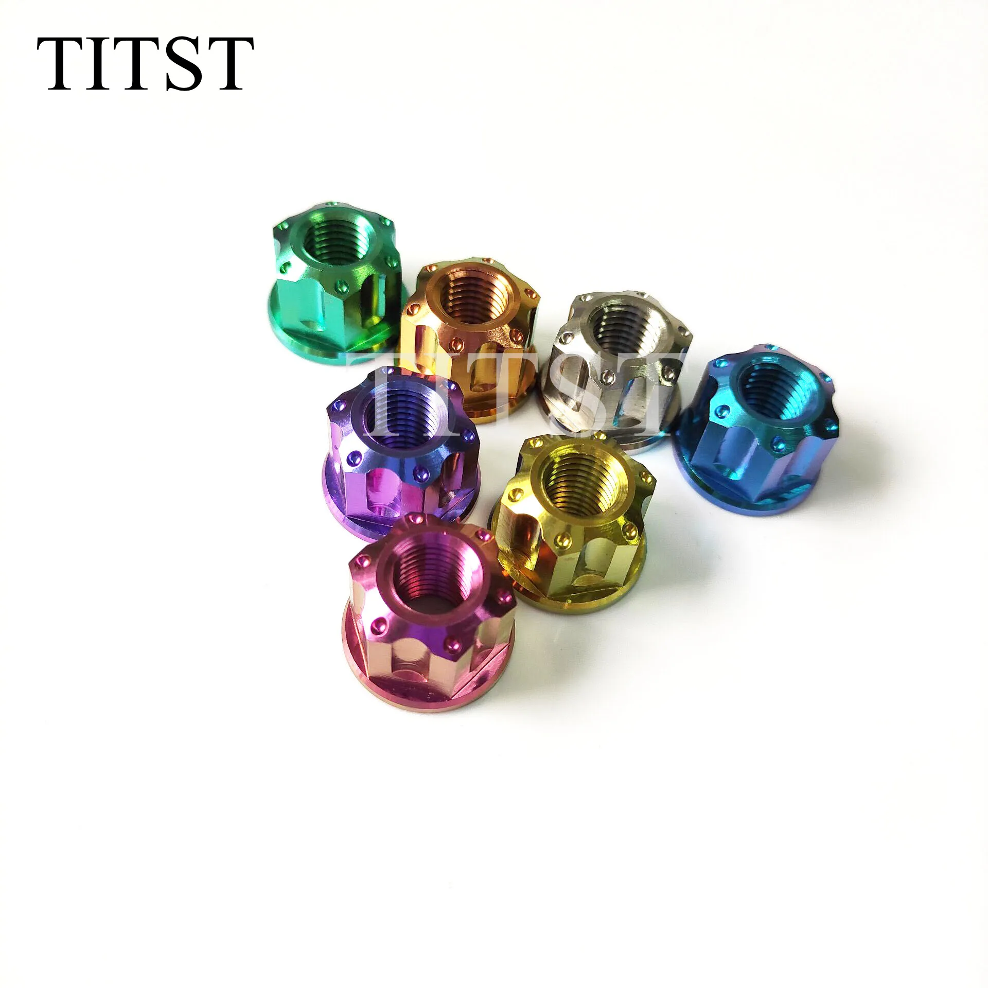 TITST Grade5 M10*1.25/1.5 flange titanium nut for motorcycle ( one lot = 10pcs )