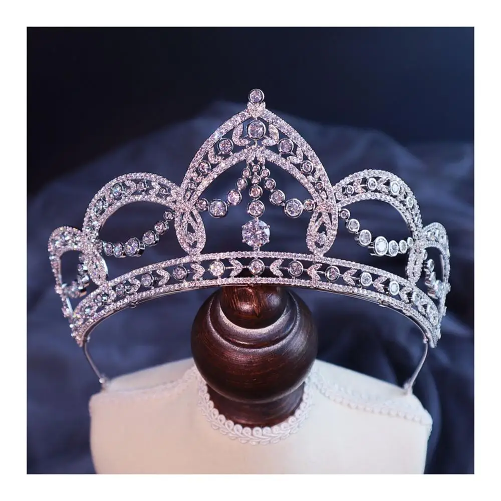 HIMSTORY Top Quality Brides Stunning European Zircon Tiaras Crowns Crystal Hairbands Wedding Hair Accessories