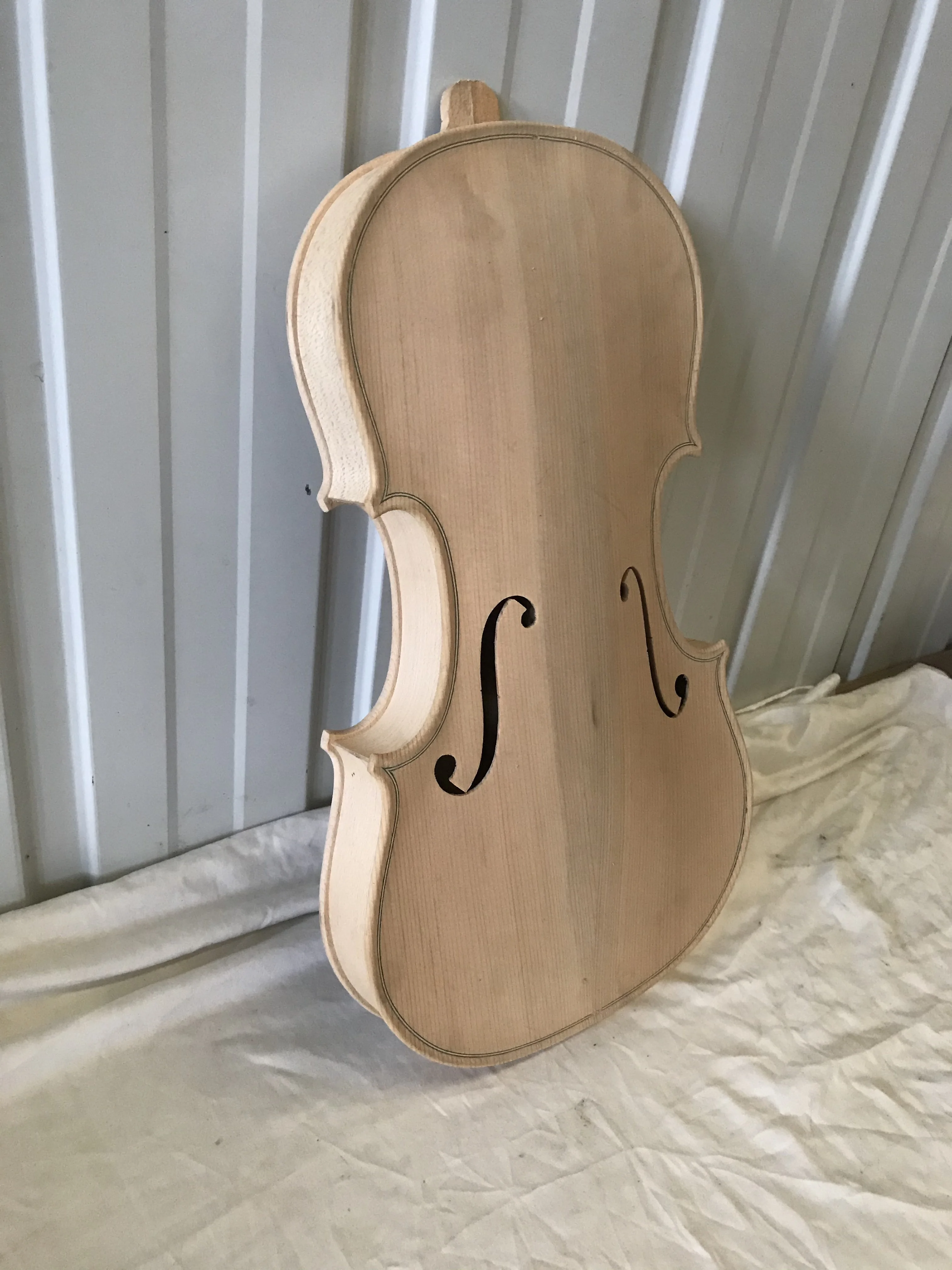 Unfinished Solid Wood Blank Violin Barrel, 100% Handmade, White, 4/4