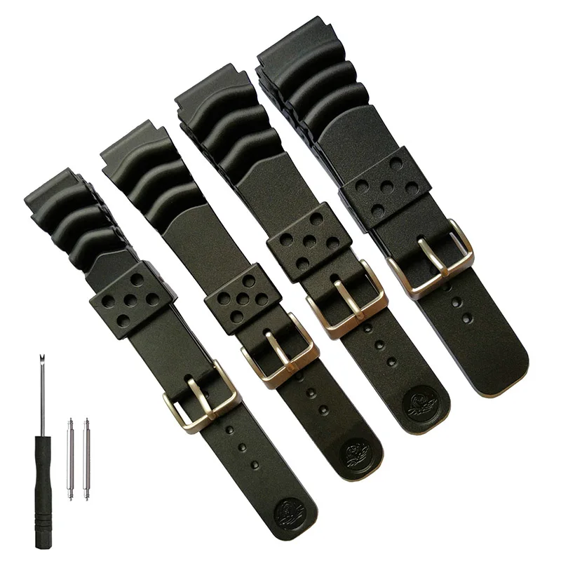 18mm 20mm 22mm 24mm Rubber PU Resin Watch Band Replacement Strap for Seiko Diver Scuba Durable Thick Sports Bracelet