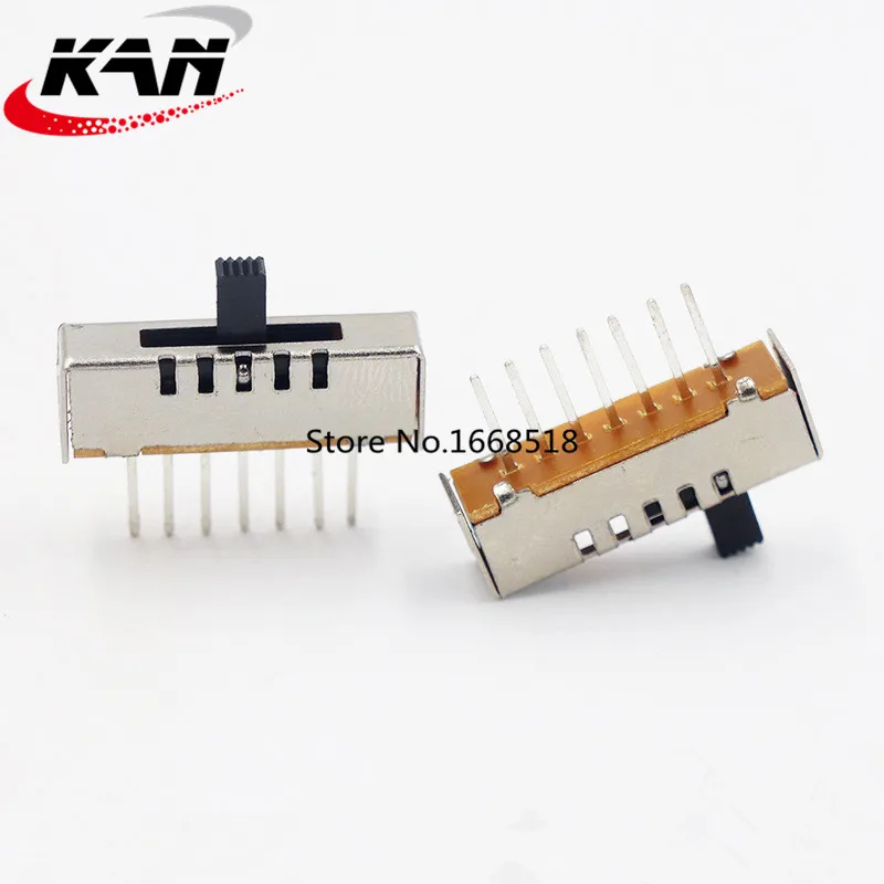 50pcs SS-15E01 Vertical (1P5T) 5 Positions Toggle Slide DIP Switch without Fixed Foot and 7 Pins SK-15E01 Horizontal