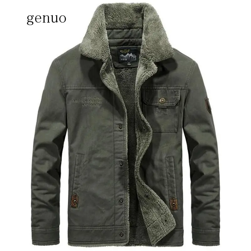 

Winter Jacket Men Outwear Windbreaker Thicken Fleece Fur Coats Men's Military Multi-pocket Plus Velvet Warm Size 5XL 6XL Jackets