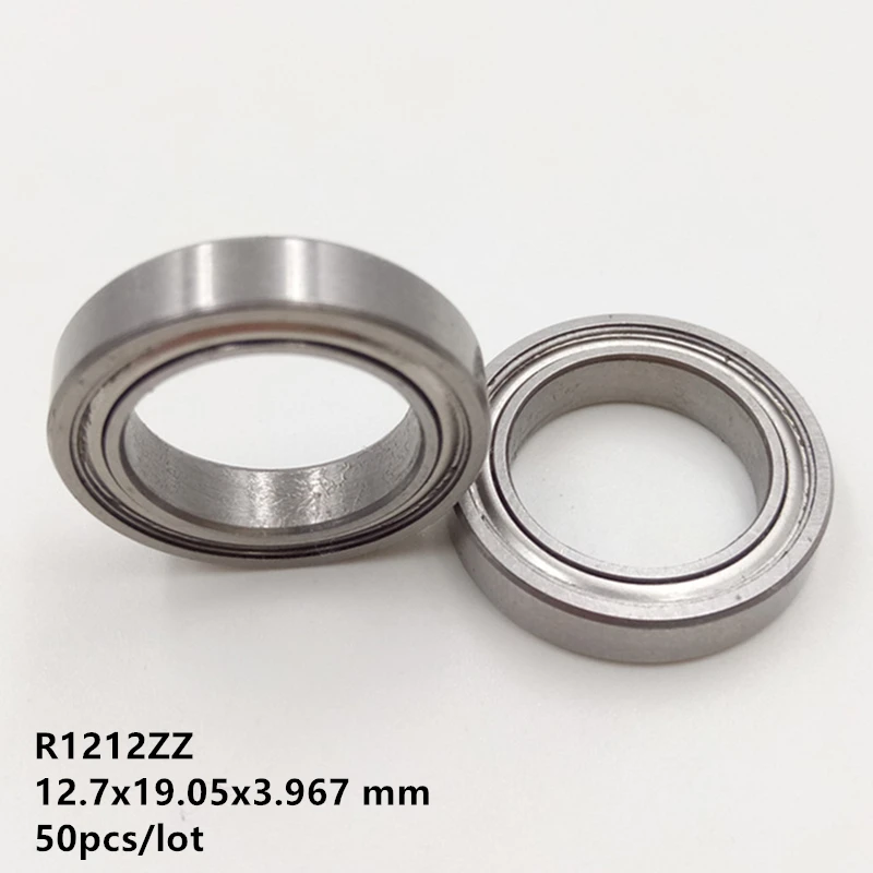 

50pcs/lot R1212ZZ R1212 ZZ 2Z 1/2"x3/4"x5/32" Inch Metal shielded Deep Groove Ball bearing Miniature 12.7x19.05x3.967 mm