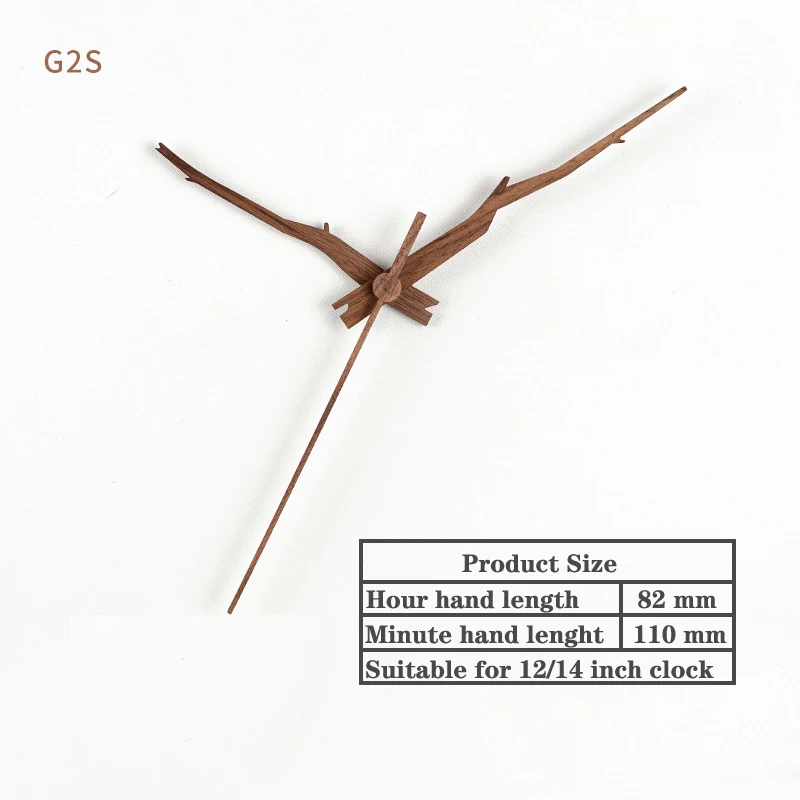 Solid Wood Wall Clock Parts Home Decor Creative Wood Clock Hands in Black Walnut Hour Minute Second Clock Pointer Repair Parts