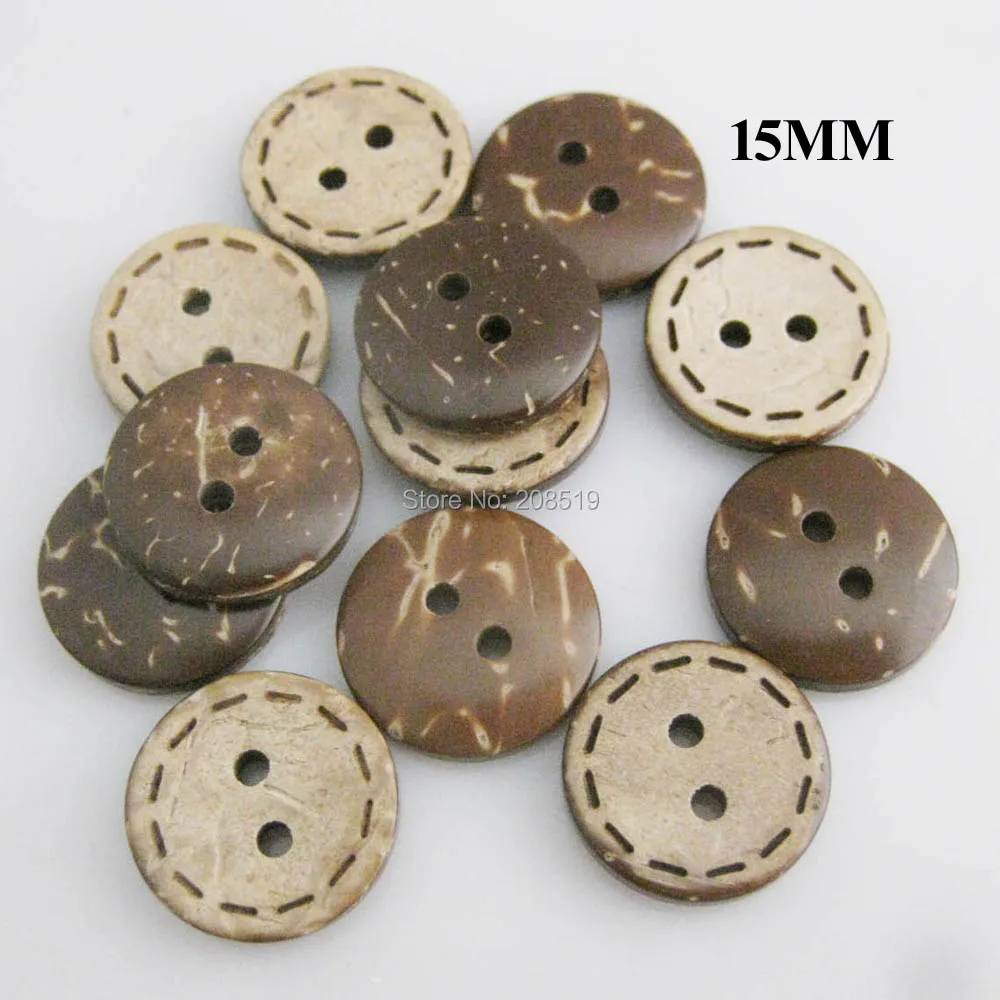 WBNNKL 10MM/15MM/20MM Round Shape Classic Natural Coconut Buttons For Garment 50Pcs Kids Shirt Sewing Accessories