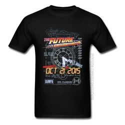 Car delorean time machine-バック・トゥ・ザ・フューチャー」メンズtシャツ,ルーズネックtシャツ,綿100%,ラージサイズ