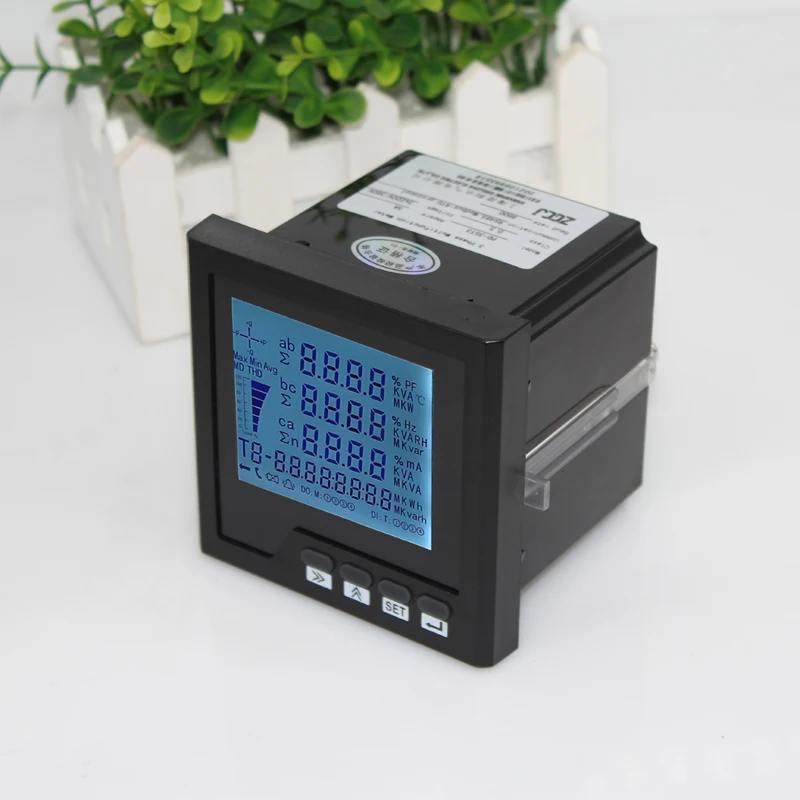 Black case PD-3ST3 3 phase multifunction panel meter analyzer A,V,W,kWh,cos, Hz, Var , power meter with RS485 Modbus-RTU