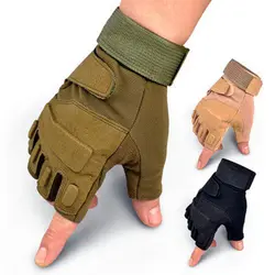 Guantes tácticos de medio dedo para hombre y mujer, manoplas antideslizantes sin dedos para deportes al aire libre, ciclismo y Fitness