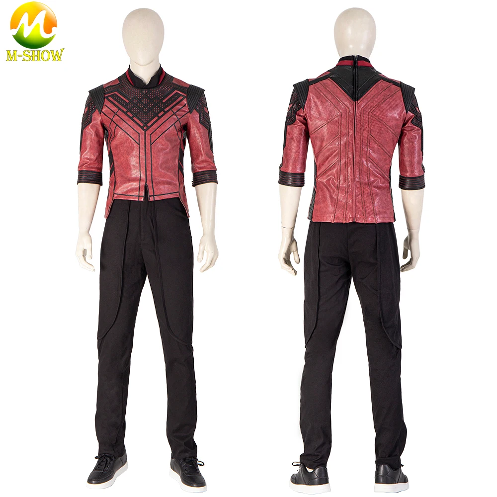 

Superhero Master of Kung Fu Shang Cospaly Chi Costume Red Jacket Pants Halloween Outfit for Adult Men Custom Made