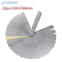 Stainless Steel 32 Blades 0.04-0.88mm Feeler Gauge Metric Gap Filler  Thickness Gage For Measurement Gauging Measuring Tool