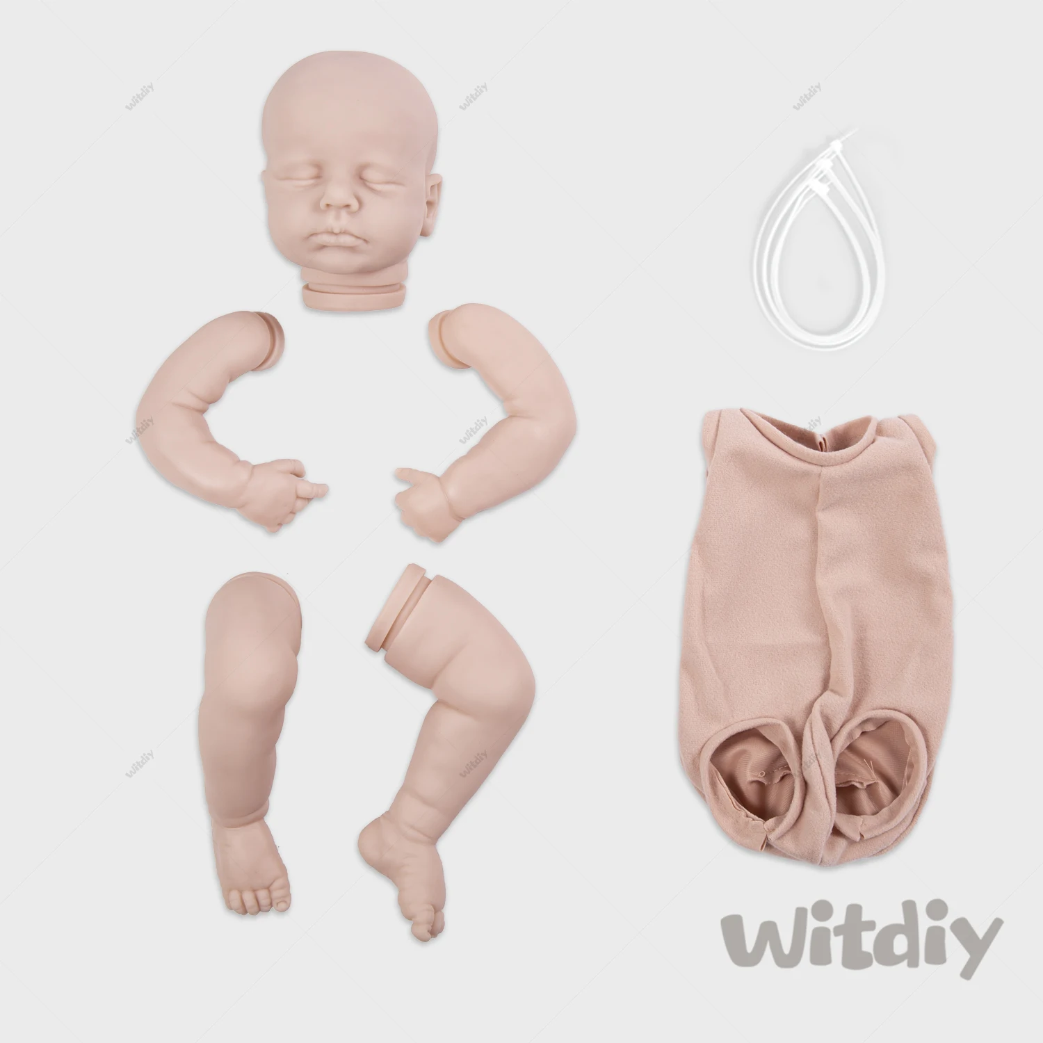 Witdiy-Muñeca reborn Loulou de 50 cm/19,69 pulgadas, muñeco de vinilo en blanco, kit sin pintar, 2 regalos