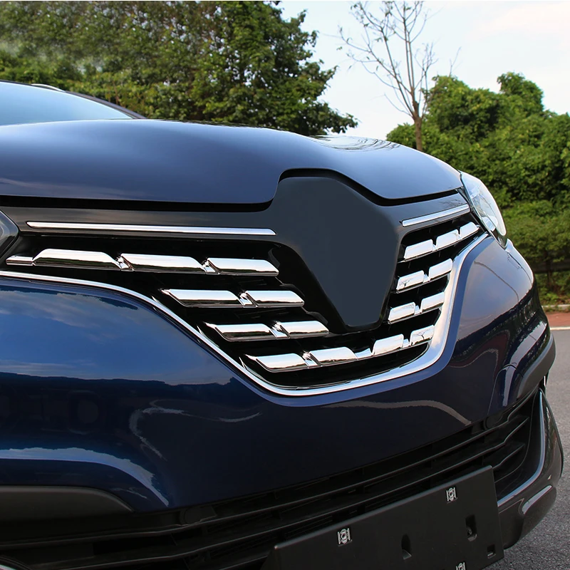 

Fit For Renault Kadjar 2015 2016 2017 Chrome Front Mesh Grille Bumper Cover Trim Insert Bonnet Garnish Molding Guard Protector