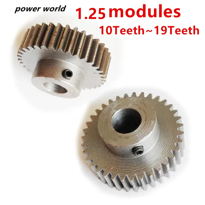 1.25 Modules 12T-19T Involute Cylindrical Spur Gear Fine Hole with Set Screw Motor Parts Accessory
