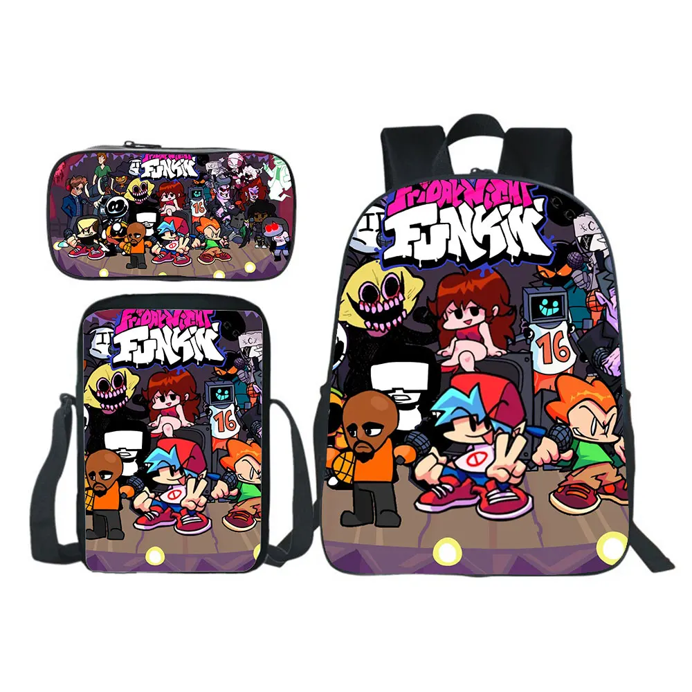 New Friday Night Funkin Mochilas Backpack Pencil Case School Bags Harajuku Boys Girls 3Pcs Set Kids Bookbags School supplies