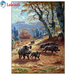 Christmas Gift,Diy 5d Diamond painting Wild boar Cross Stitch,Diamond Embroidery forest animal Mosaic landscape Home Decoration