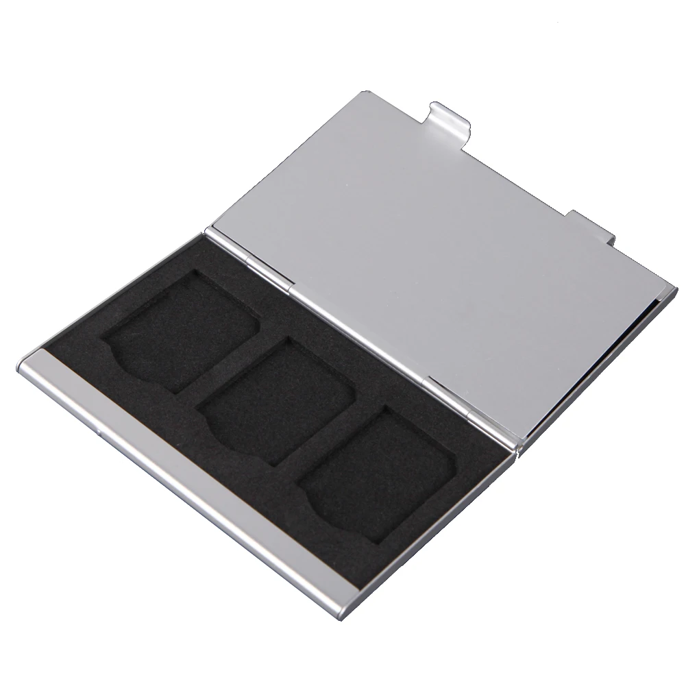 Metal Aluminum Memory Card Protecter Box Holder for 6x SD/SDHC/MMC Memory Cards Storage Case Container