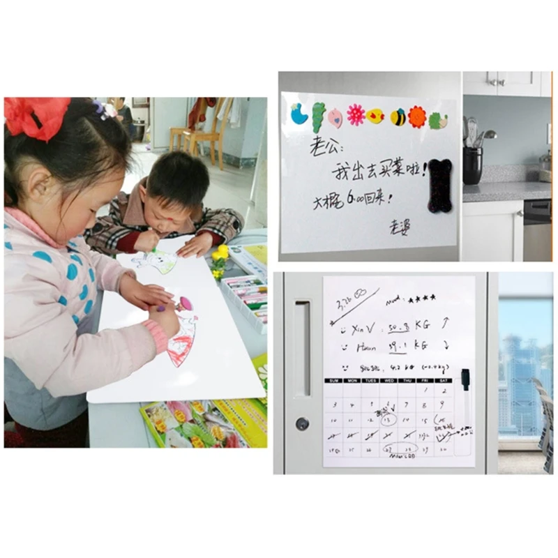 Magnetic Soft Whiteboard Refrigerator Sticker Erasable Memo Message Board Remind F3MA