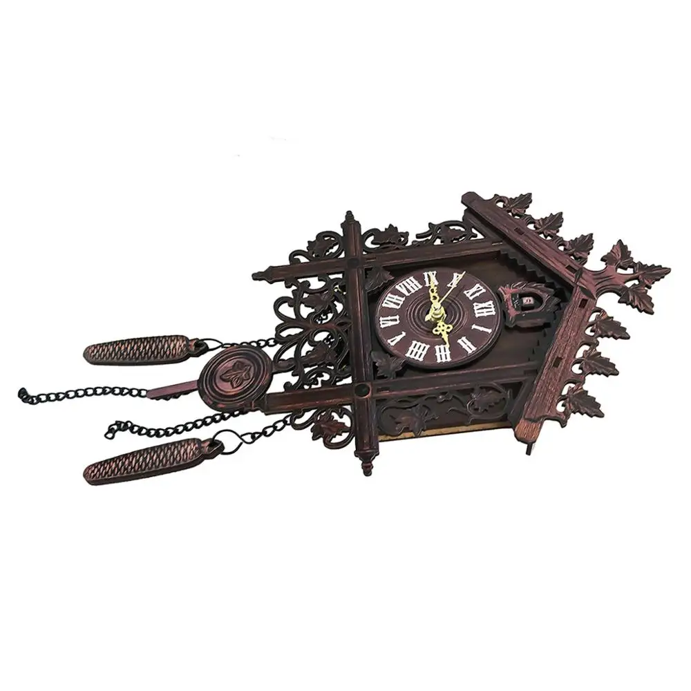 Cuckoo Wall Clock Hanging Handcraft Wall Clock Decoration Art Vintage Bird Swing Wood Cuckoo Clock