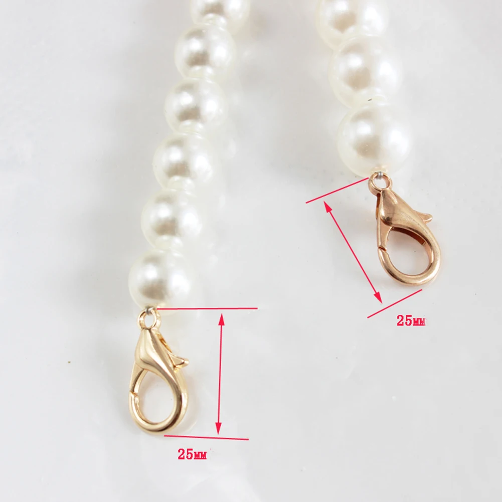 Pearl strap for bags handbag accessories purse belt handles cute bead chain tote women parts silver/gold /black clasp