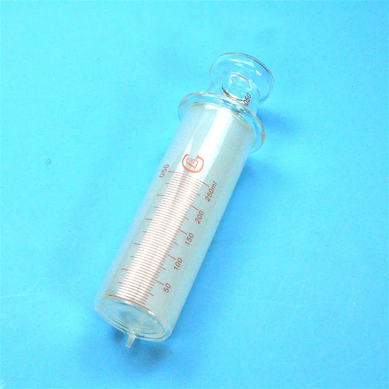 Large Glass Syringes 250ml With Glass Caliber / Ruhr Locks Caliber Glass Enema Sausage Device Sample Extractor Injector 250 CC