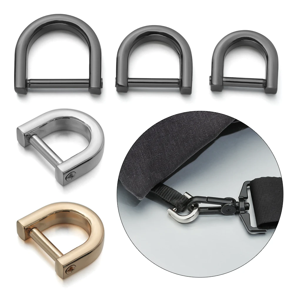 1PCS Metal Detachable open screw D Ring buckle shackle clasp for Leather Craft Bag strap belt Outdoor Handmade Accessories