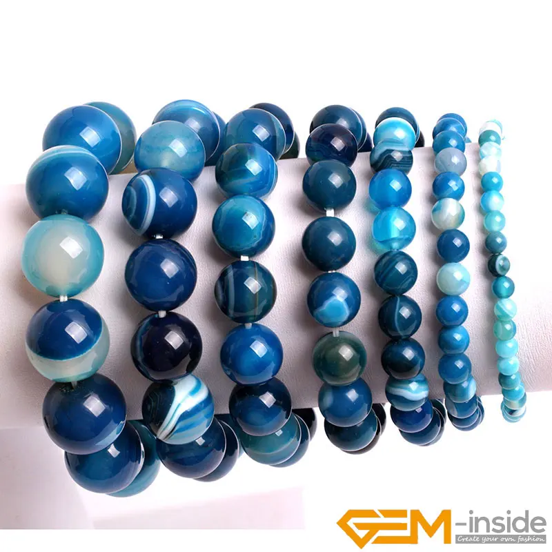 

Natural Green Blue Pink Sardonyx Agates 4mm To 14mm Stone Energy Bracelet For Women Gifts 7.5 Inch