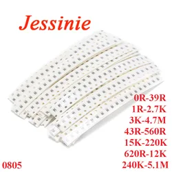 0805 SMD Resistor Kit Resistance Assorted Kit 5% 1% Sample Bag DIY Electronic Component 1R-2.7K 3K-4.7M 0R-39R 15K-220K 240K-5.1