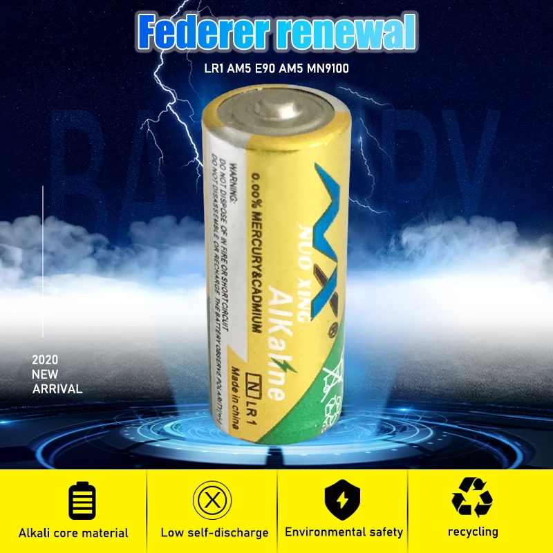 2PCS 1.5V N Size LR 1 Alkaline Dry Battery LR1 AM5 E90 AM5 MN9100 15A 910A Batteries for Toys, Speaker, Bluetooth, Players, MP3