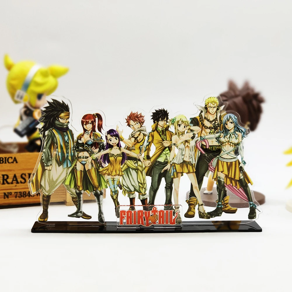 Fairy Tail union group Natsu Lucy Erza Gray Wendy Laxus acrylic stand figure model plate holder cake topper anime Japanese cool