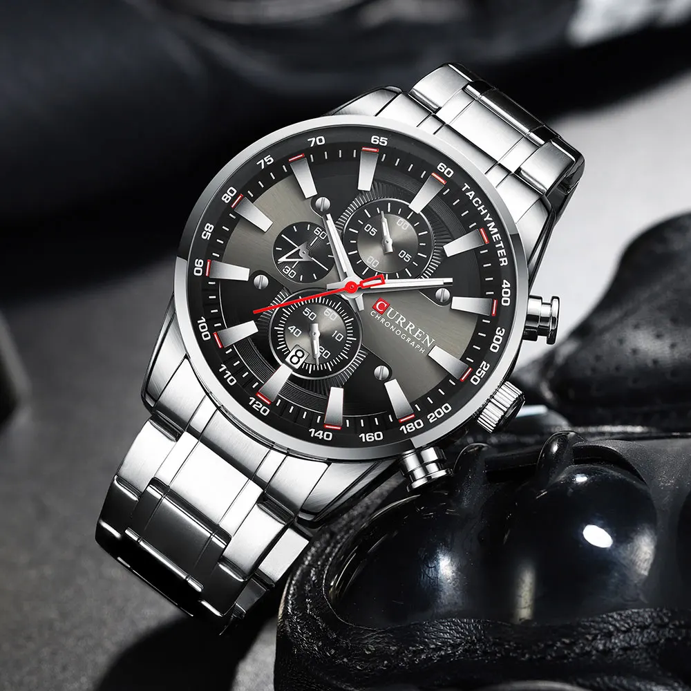 CURREN Neue Herren Uhren Quarz Business Wasserdichte Uhr Mann Uhren Top Marke Luxus Armbanduhr Männer Chronograph Reloj Hombre – Detail 12