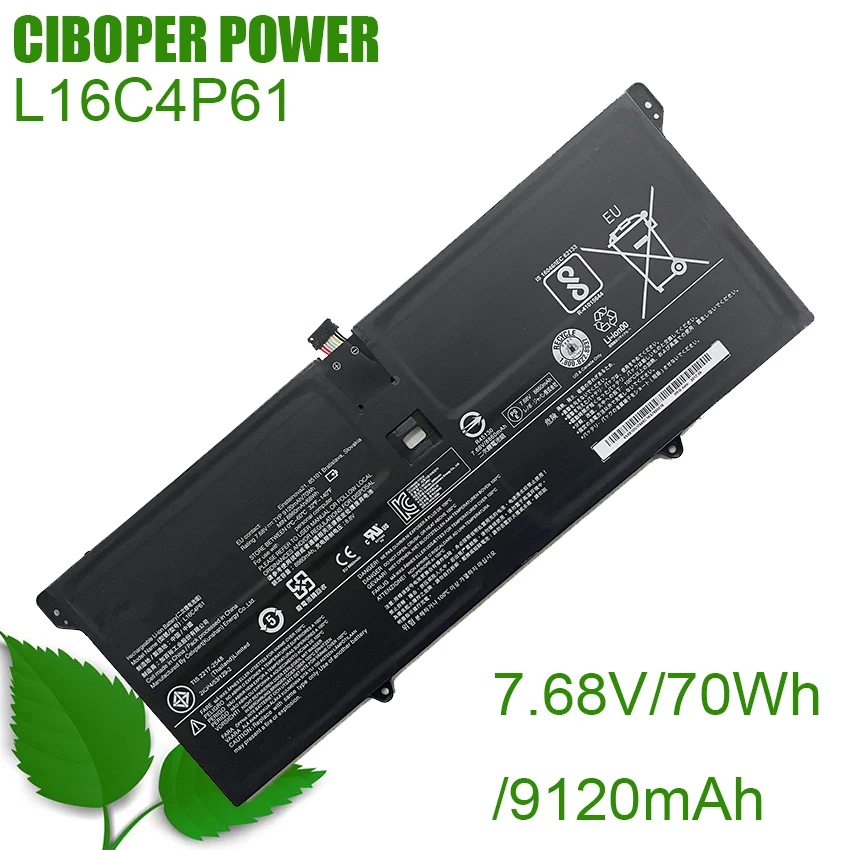 

CP Genuine Battery 5B10N17665 5B10N01565 L16M4P60 L16C4P61 70Wh/9120mAh For YOGA 920,YOGA 6 Pro-13IKB,Yoga 920-13IKB 80Y7002XGE