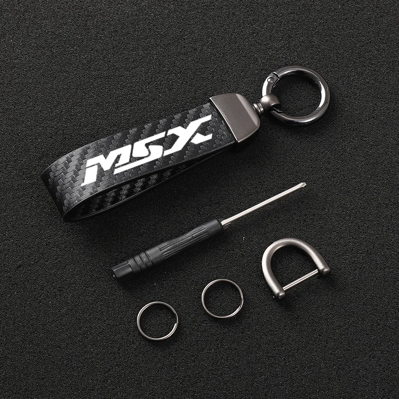 

High-Grade Leather Motorcycle keychain Horseshoe Buckle Jewelry for HONDA GROM MSX125 MSX 125 ABS 2013-2020 2021