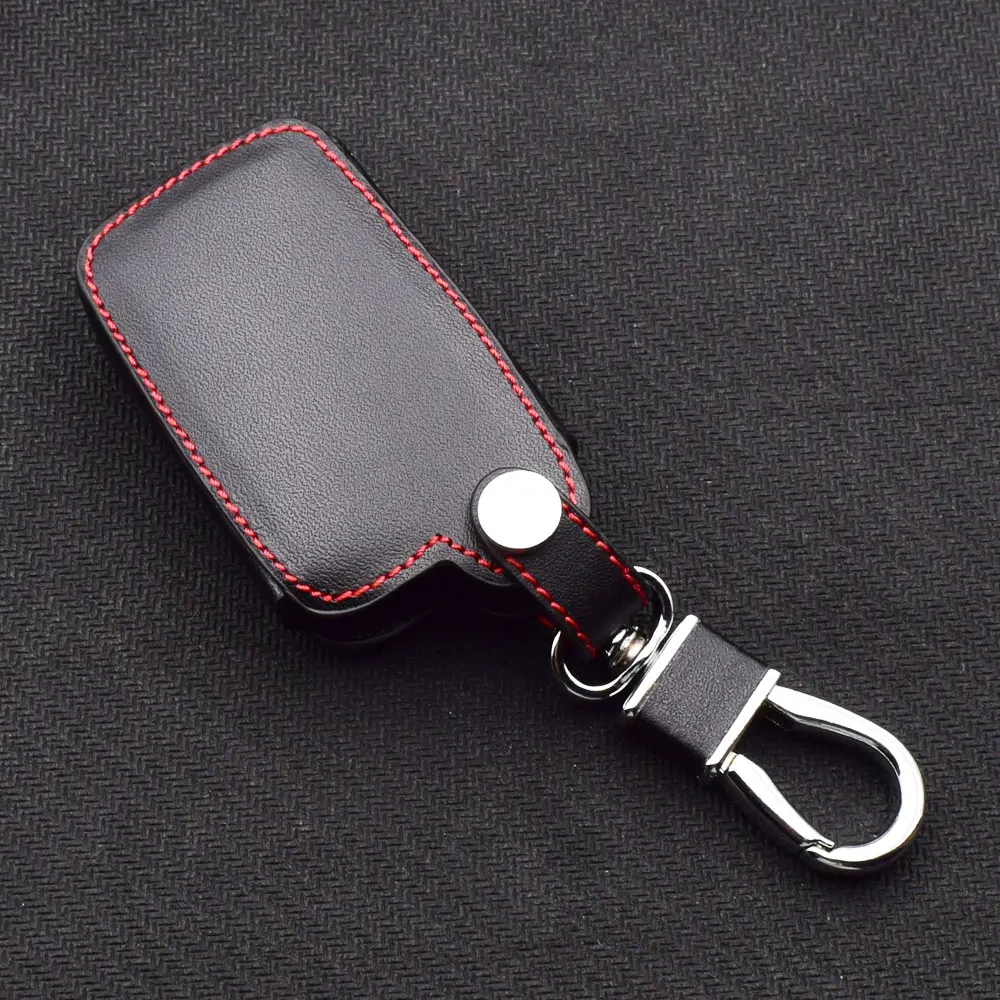Leather Car Key Cover Bag For Toyota Tacoma Land Cruise 2016 2017 Smart Keychain Remote Fobs Shell Protector Case Auto Accessory