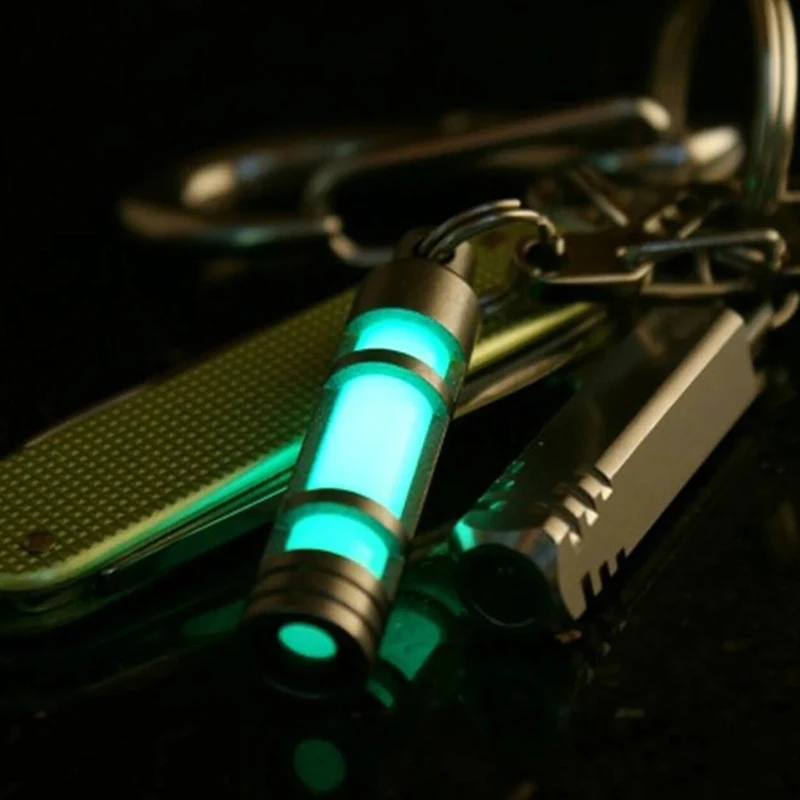 TEC Accessories Titanium  Stainless Steel Embrite™ Glow in the dark keychain FOB TEC Accessories