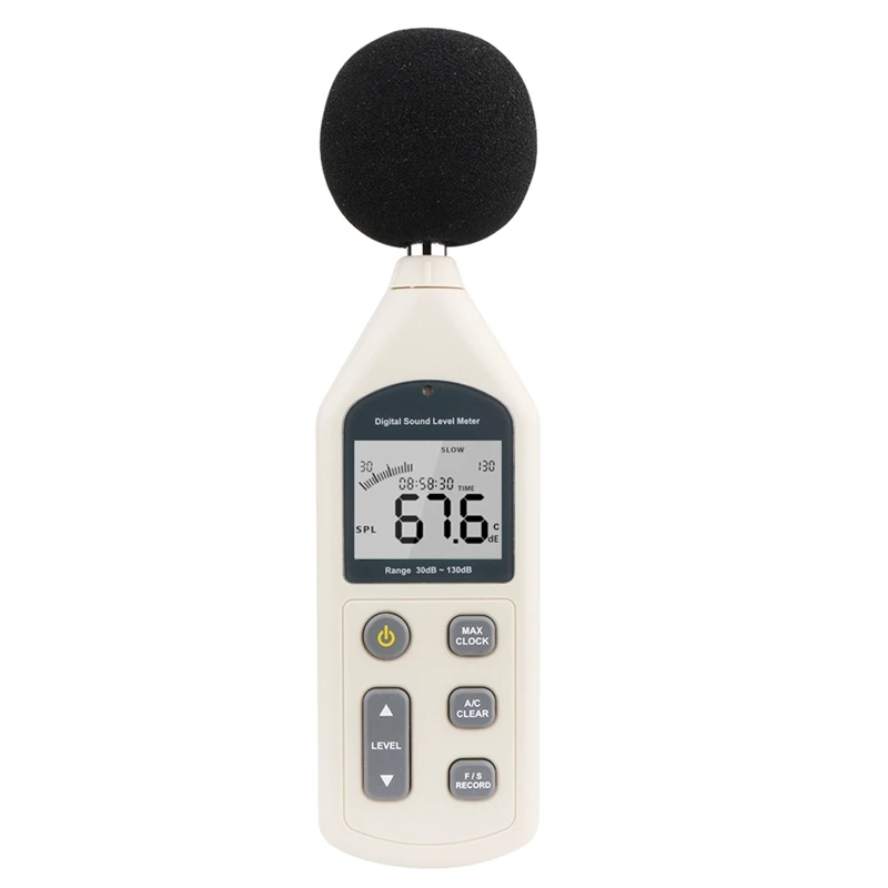 Imagem -03 - Lcd Digital Sound Level Meter Noise Frequency Tester ac Saída Pwm Armazenamento de Dados Calendário Rápido Lento Usb cd Software 30db 130db