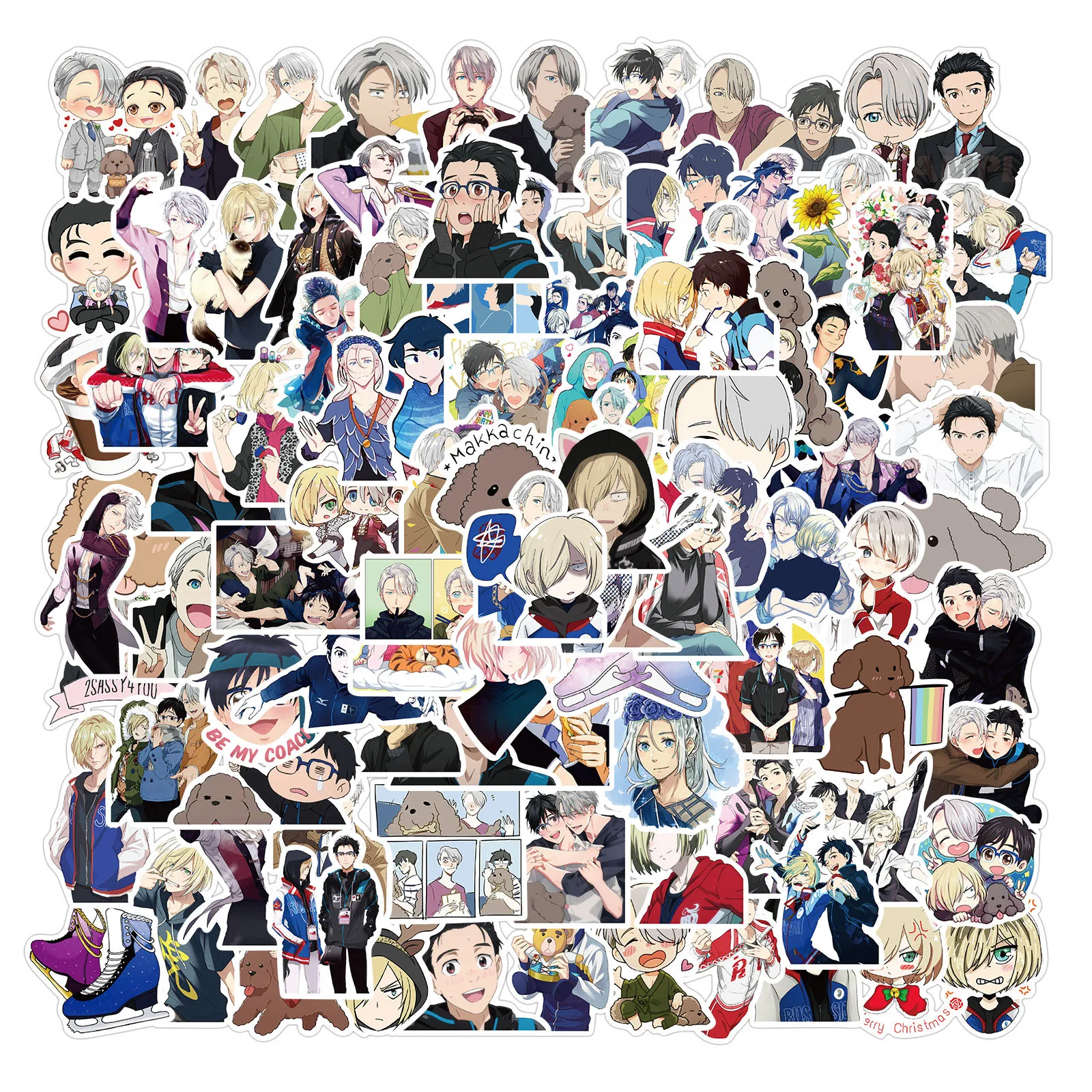 10/30/50Pcs Anime YURI!!! On ICE Graffiti Stickers Anime Waterproof Laptop Motorcycle Luggage Bicycle Skateboard Stickers Decals