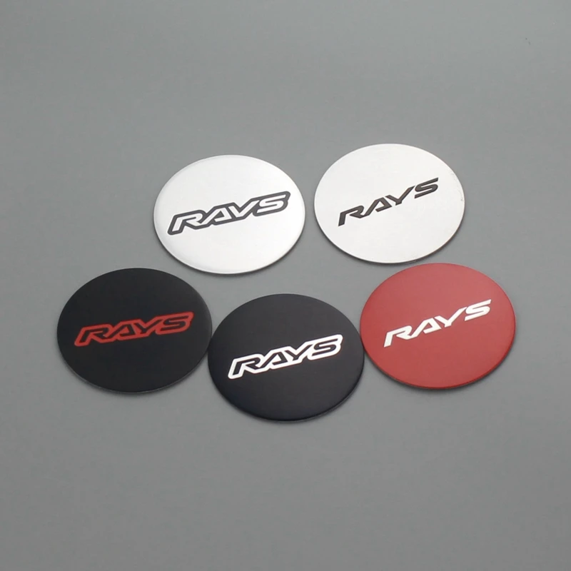 4pcs 50mm center cap sticker for rims rays volk work emotion vs logo car racing modified emblem on wheel cover