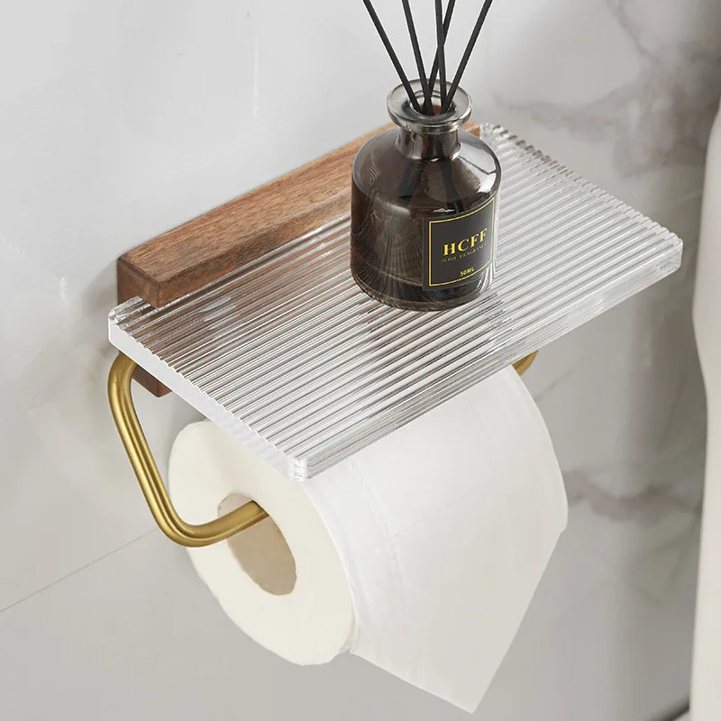 Tuqiu Bathroom Paper Holder Acrylic Paper Roll Holder Phone Holder Tissue Holder Box  Rack Toilet Paper Holder Tissue Box