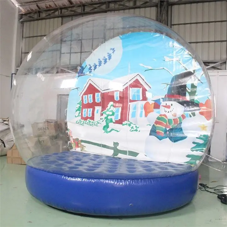 

Christmas Hot Sale Advertising Snow Globe Photo Booth Human Size Inflatable Snow Globe Customized Backdrop Logo Bubble Dome Tent