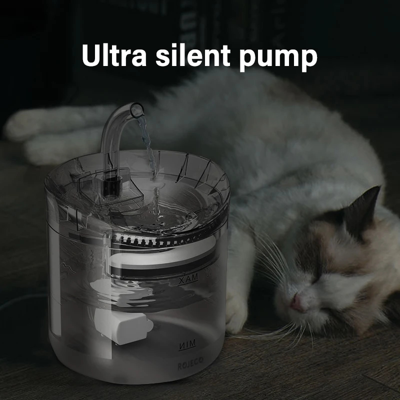 Imagem -06 - Rojeco Gato Fonte de Água Automático Pet Dispensador de Água Pet Inteligente Bebedor para Gatos Sensor Automático Gato Potável Fonte Acessórios