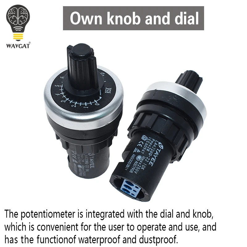 LA42DWQ-22 1K 2K 5K 10K 22mm diametro pentole potenziometro rotativo convertitore regolatore Inverter interruttore di resistenza