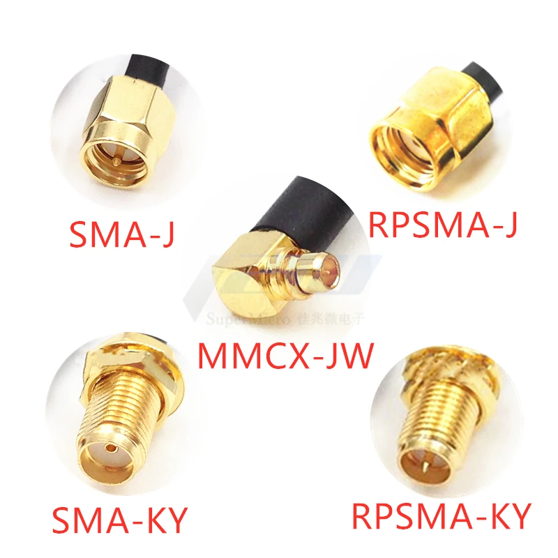 MMCX-J Curved Male to SMA-K-J Female Male, RG316 Line, SMA para mmcx J Extension Cable