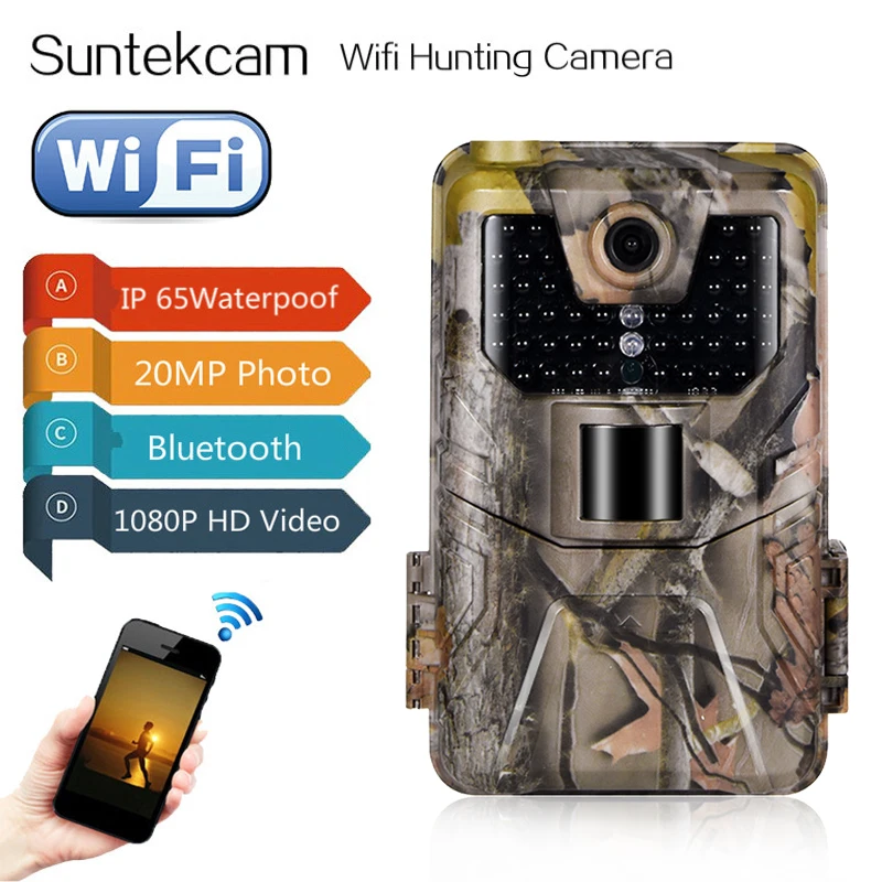 

Wifi Hunting Cameras 940nm APP Surveillance Wireless Bluetooth Control Wifi900 1296P Night Vision Wildlife Photo Traps Camera