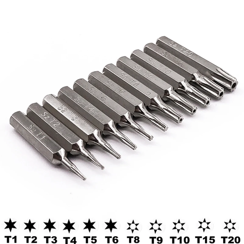 11PCS S2 Torx Screwdriver Bits Set T1T2T3 T4 T5 T6 T8 T9 T10H T15H