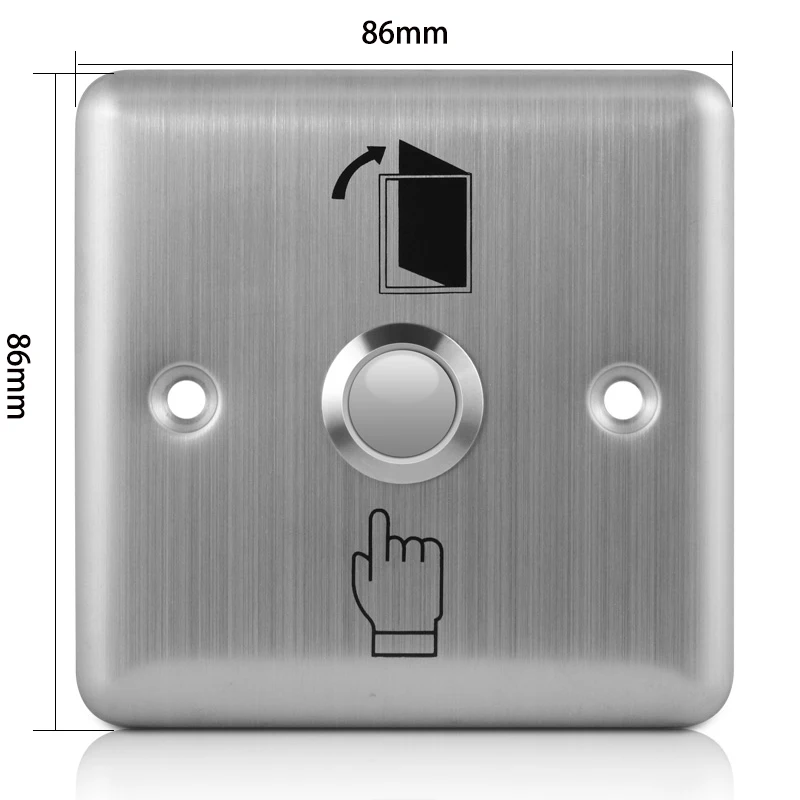 Stainless Steel Door Exit Button Push Switch Door Sensor Opener Release for Access Control-Silver