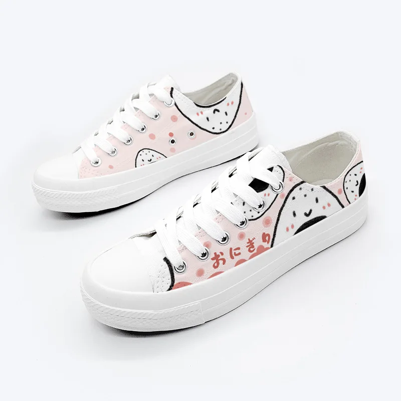 Amy and Michael Vulcanize Canvas Women Shoes Girls Students Hand Painted Casual Sneakers Low Top Comfortable Breathable Footwear