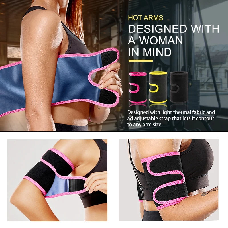 Women Arm Shapers Trimmers Sauna Sweat Bands Arm Slimmer Trainer Anti Cellulite Weight Fat Reducer Loss Workout Body Shaper