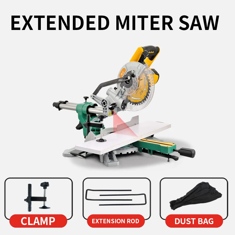 J1G-ZP-190 7-Inch Woodworking Chainsaw With Extended Rail 220V Multi-Function Miter Cut Saw Bevel 45 Degrees 1500W