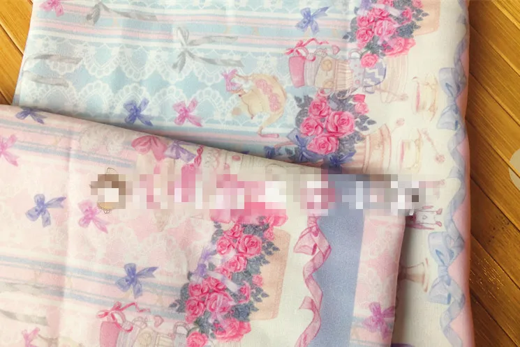 100*140cm spotkanie przy herbacie pałac tkanina poliestrowa tkaniny do szycia DIY Handmade materiał Patchwork Cosplay sukienka lolita kurtyna