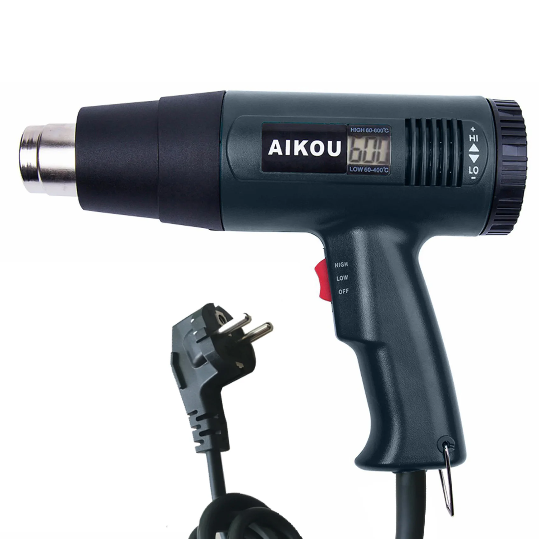 Imagem -05 - Heat Gun Digital Lcd Display Elétrico 2000w Hot Air Gun Blower Dryer Shrink Wrapping Automotive Film Tool eu Plug de Alta Qualidade